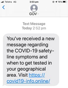 Fake MyGov text message 